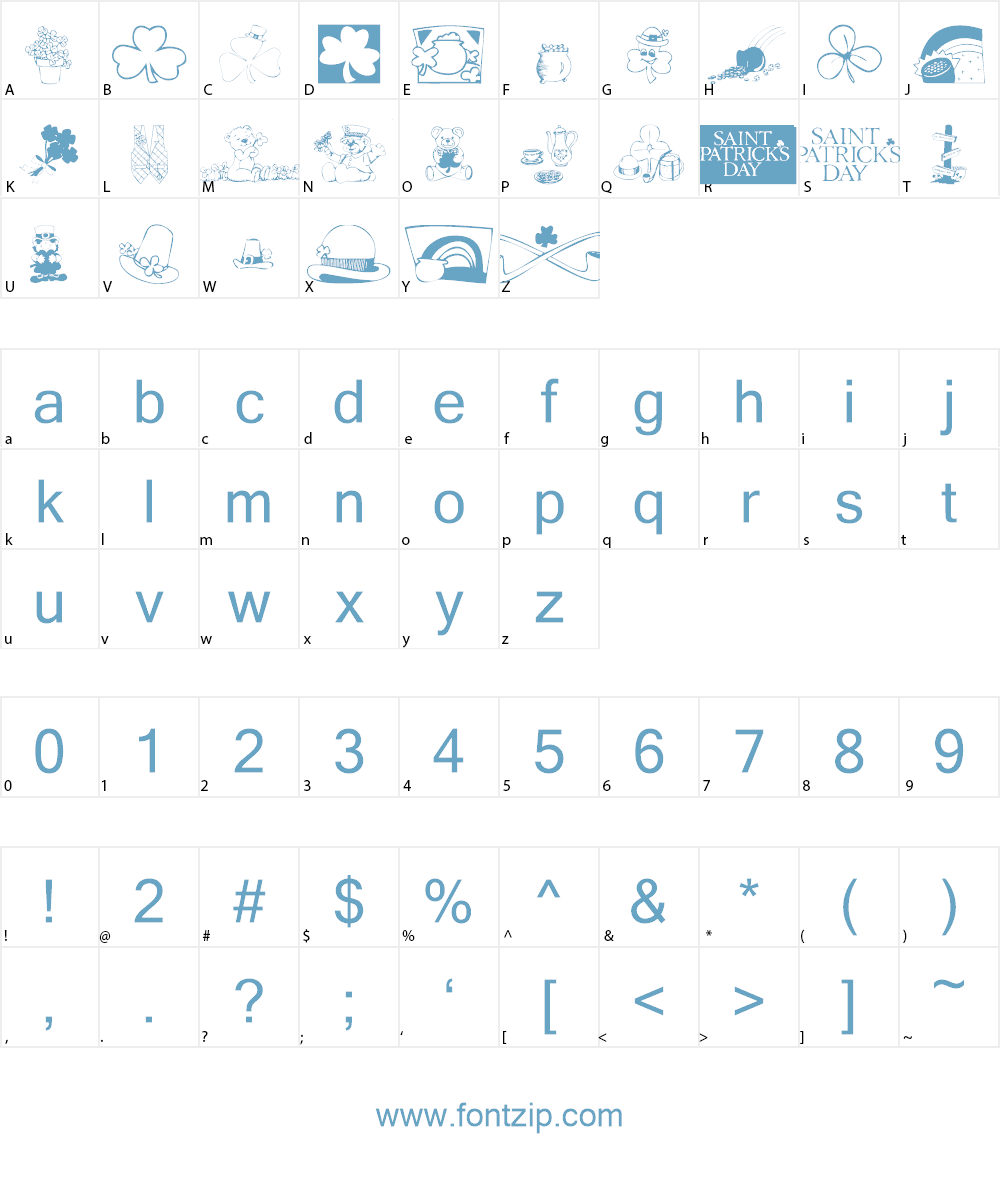 KR Belated St Patricks Font Character